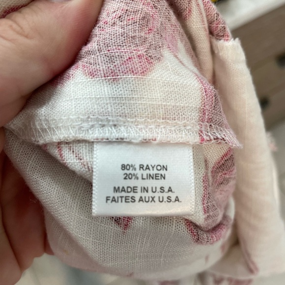 Misa Los Angeles women’s Small linen blend floral pink white wide leg jumpsuit - Picture 10 of 10